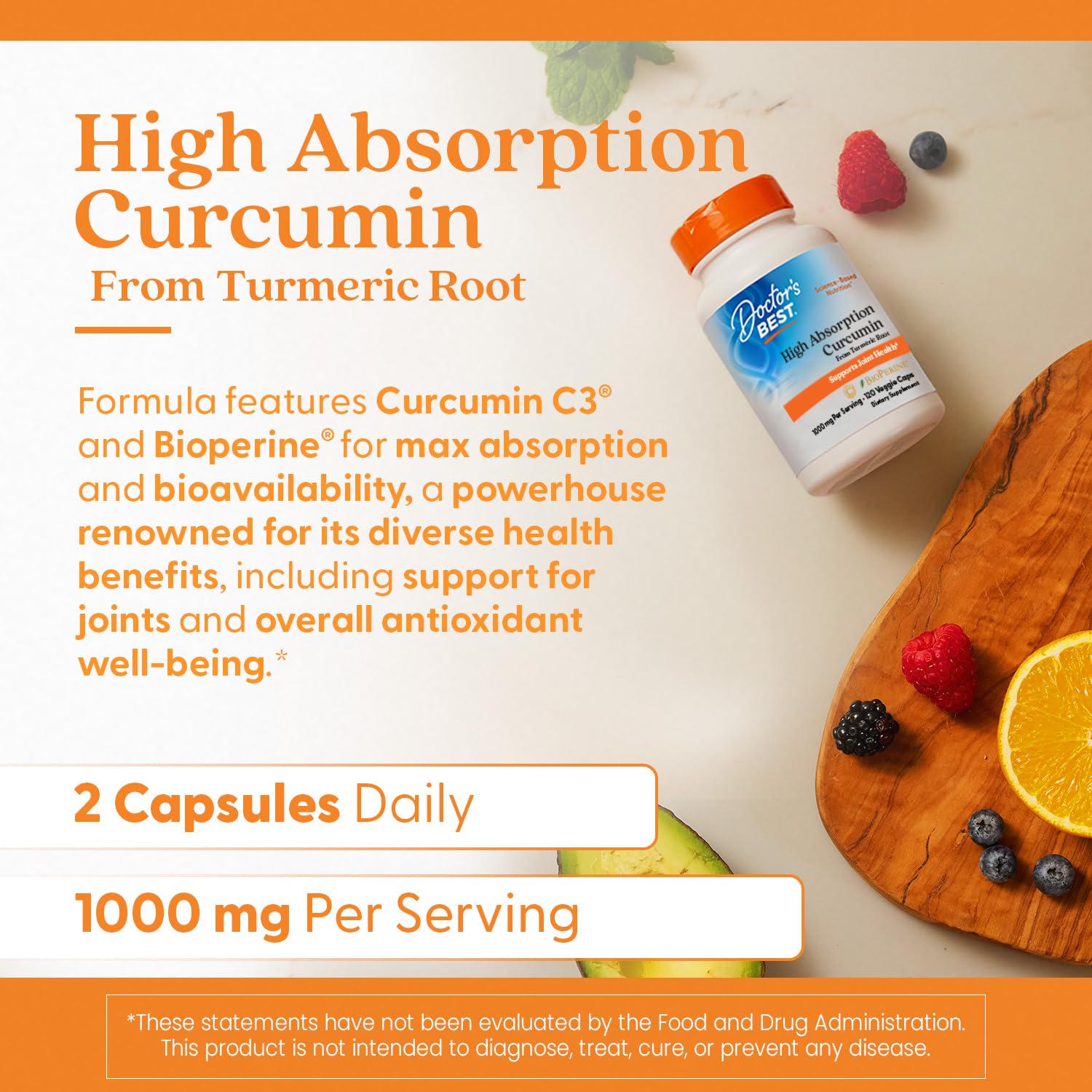 Label detail highlighting Curcumin C3 Complex and BioPerine.