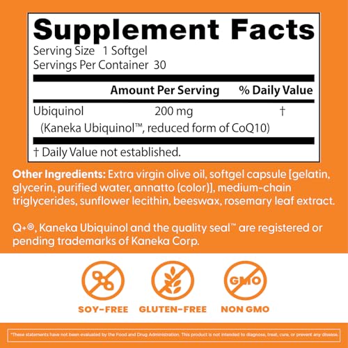 Doctors Best Ubiquinol softgels close-up with smooth coating