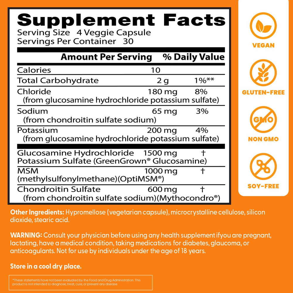 GCMSM product label highlighting vegan, gluten-free and non-GMO features.