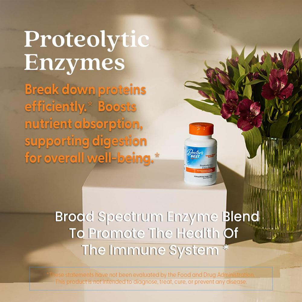 Doctor's Best vegetarian capsules suitable for plant-based digestion.