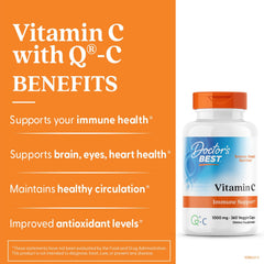 Doctor's Best Vitamin C capsules close-up showing vegan formula