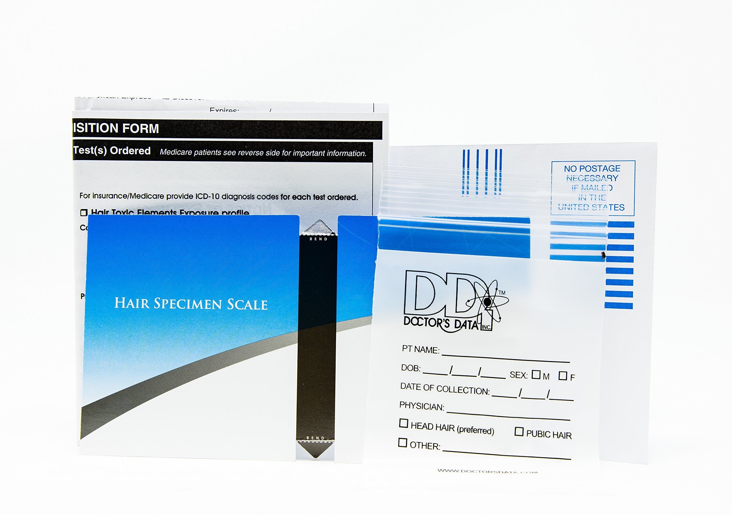Doctor's Data hair sample collection for at home screening