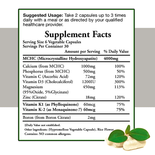 Doctors Nutra Calcium capsules close-up highlighting high MCHC content