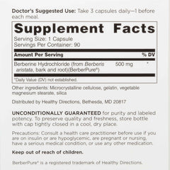 DOCTORS' PREFERRED Berberine 1500 mg daily dosage label