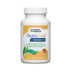 DOCTORS' PREFERRED GlucoGold berberine bottle for daily wellness support.