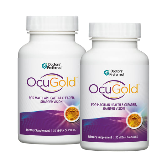 DOCTORS' PREFERRED OcuGold bottle pour for daily eye support