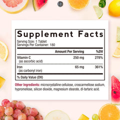Doctor's Recipes Iron bottle front showing vegan non GMO formula