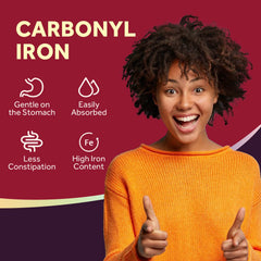 Doctor’s Recipes iron supplement label zoom highlights 65 mg iron per tablet