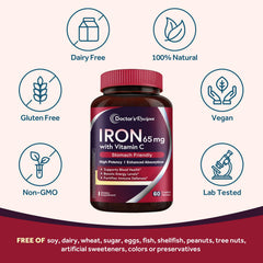 Person holding Doctor's Recipes Iron tablets for daily use