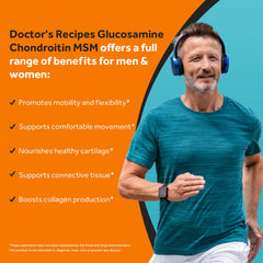 Doctor's Recipes shellfish-free supplement label emphasizing allergen safety.