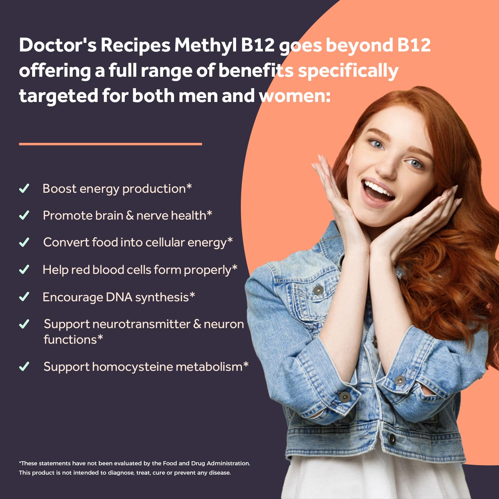Doctor's Recipes vegan methylcobalamin B12 supplement supporting energy metabolism