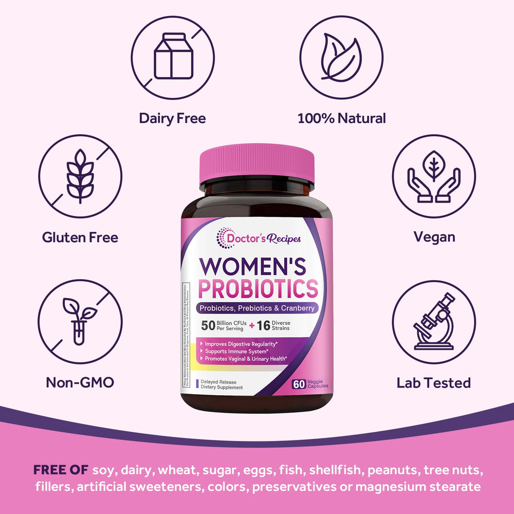Doctor's Recipes Women's Probiotics with prebiotics and cranberry extract