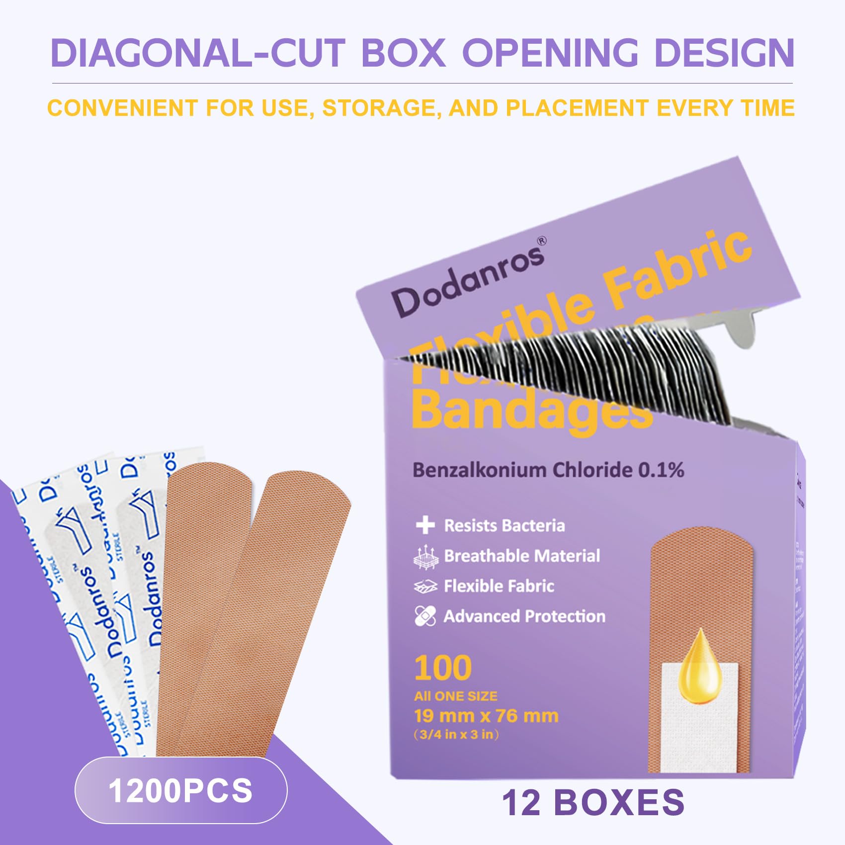 Dodanros benzalkonium sterile bandages provide hygienic protection options.