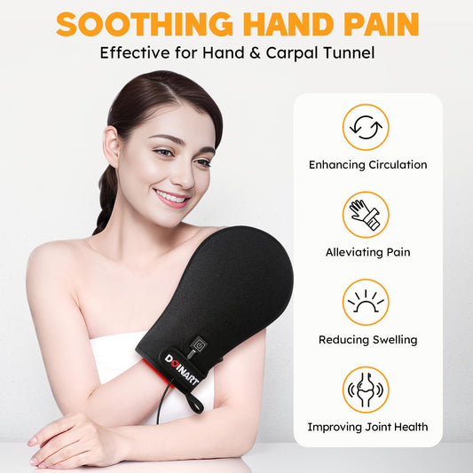 Doinart hand glove applying near infrared light to fingers