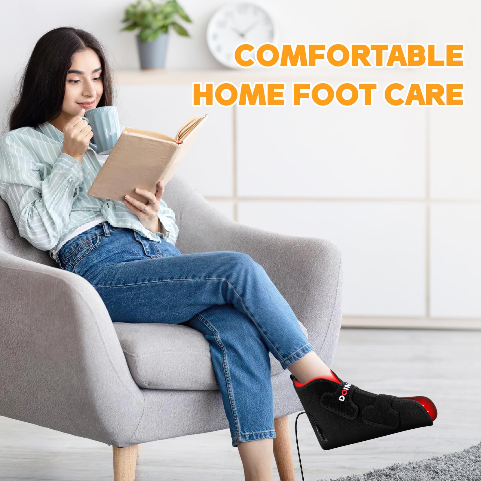 Doinart portable foot therapy device designed for home use.