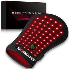Doinart red light therapy hand glove in use for soothing warmth