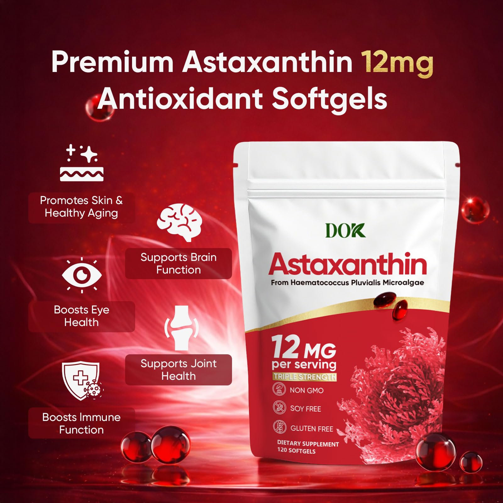 DOK astaxanthin from Haematococcus microalgae source highlight