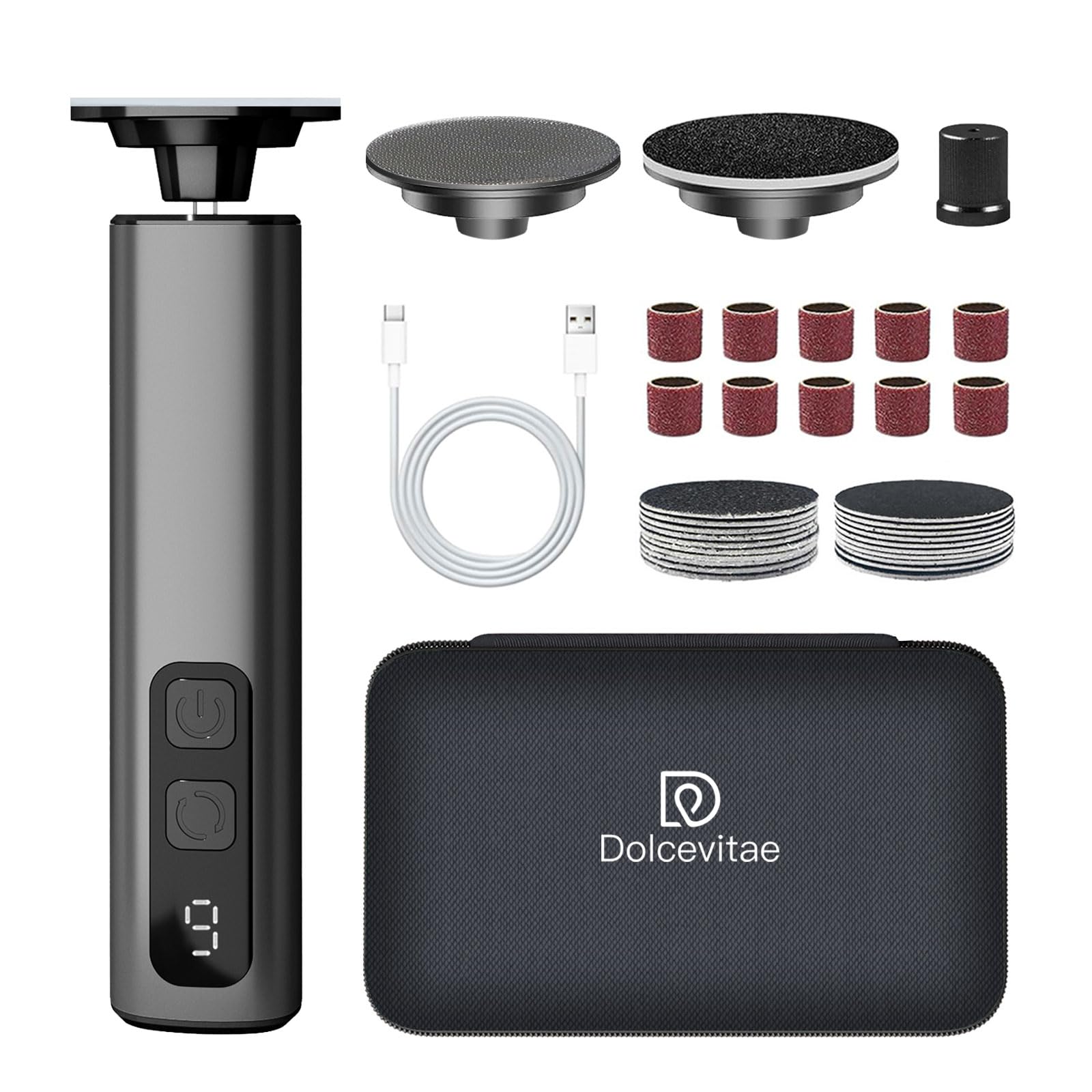 Dolcevitae foot callus remover gunmetal body for at home pedicure