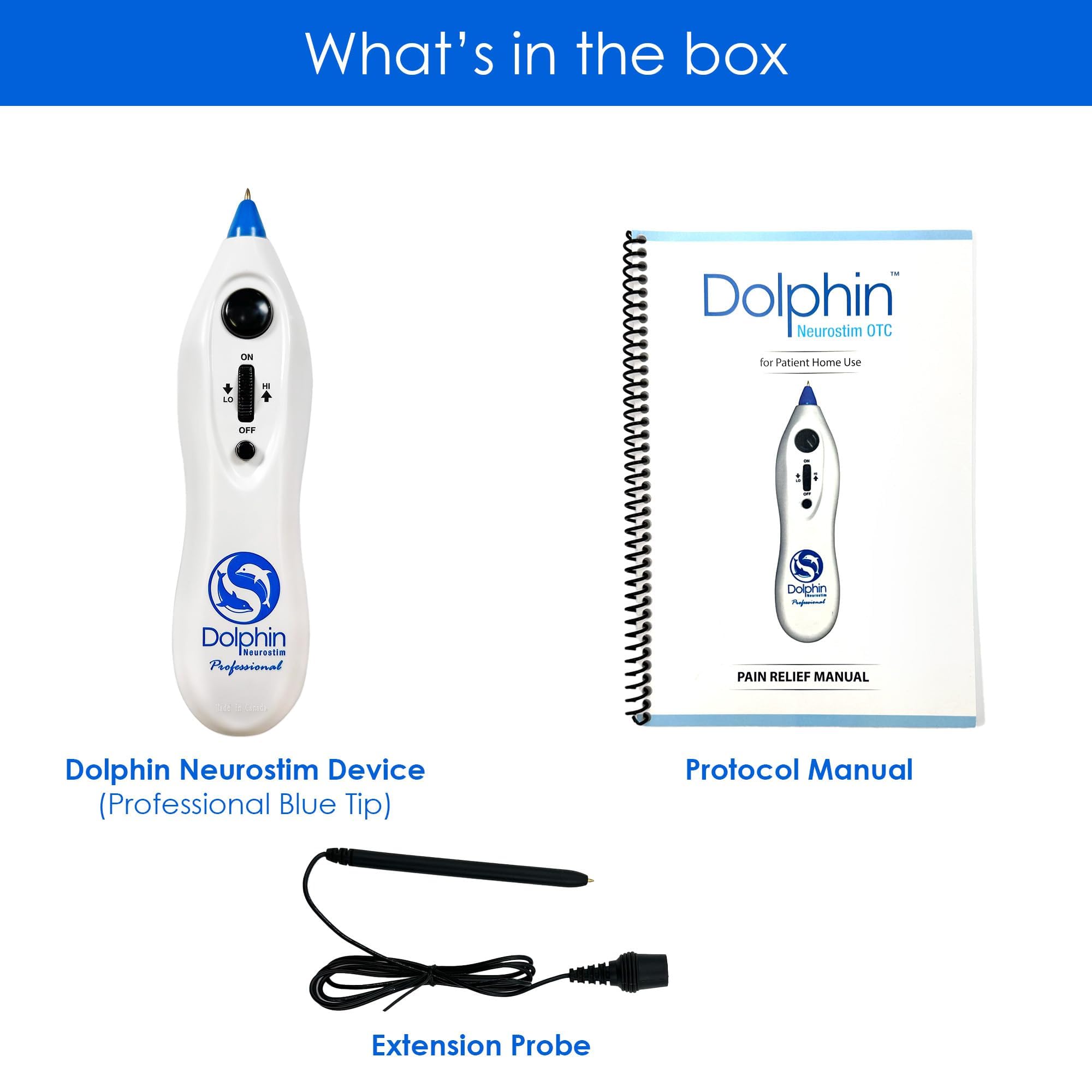 Dolphin Neurostim pulse-therapy action demonstrates non-invasive stimulation.