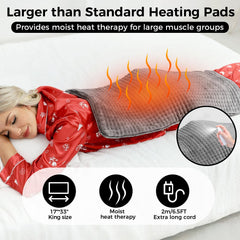 Domigard heating pad control panel shows 9 heat settings for personalized warmth
