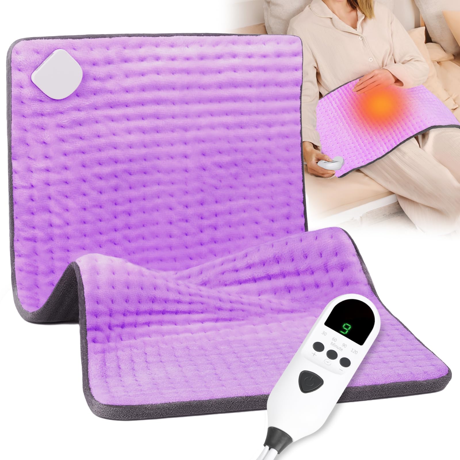 Domigard XXL heating pad covers back and shoulders with broad warmth for lasting comfort