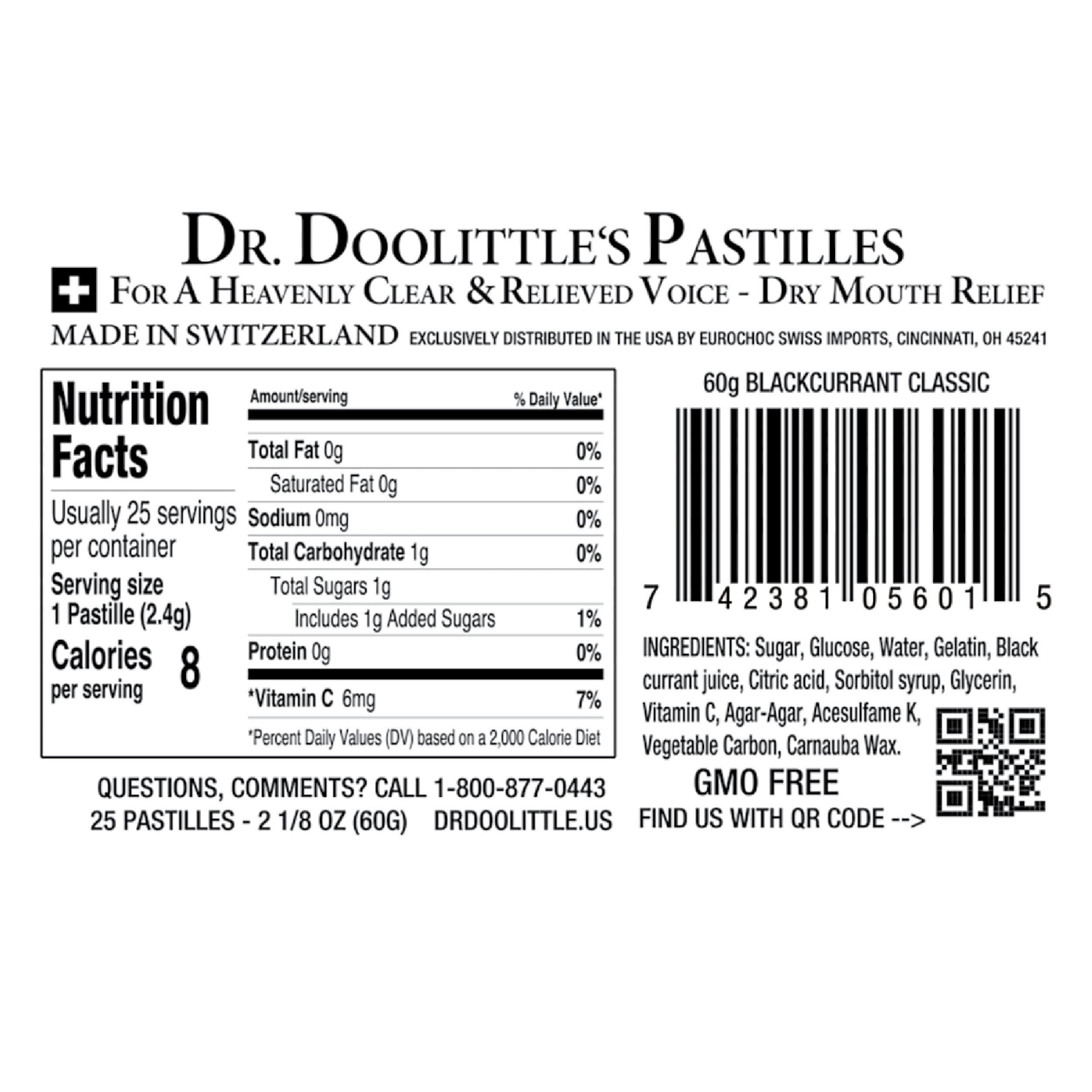 Glycerin-based moisture in DOOLITTLE pastilles appeals to everyday mouth comfort.