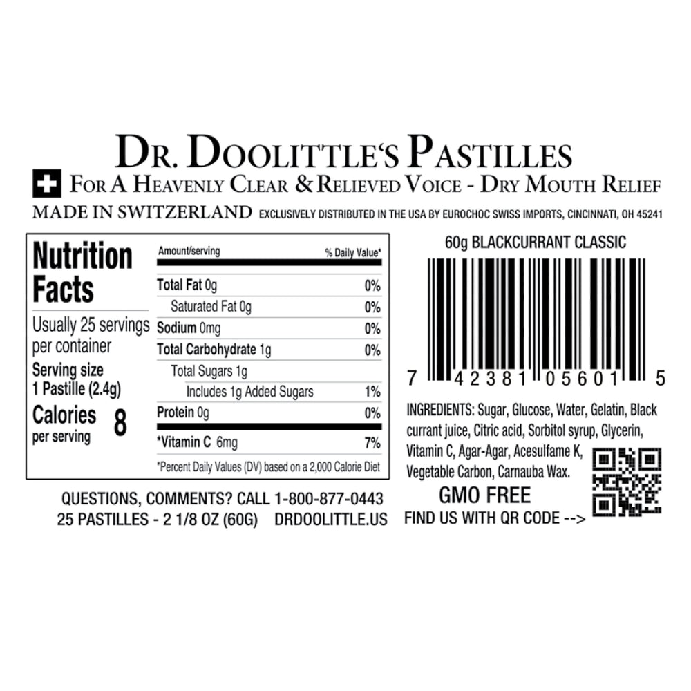 Glycerin-based moisture in DOOLITTLE pastilles appeals to everyday mouth comfort.