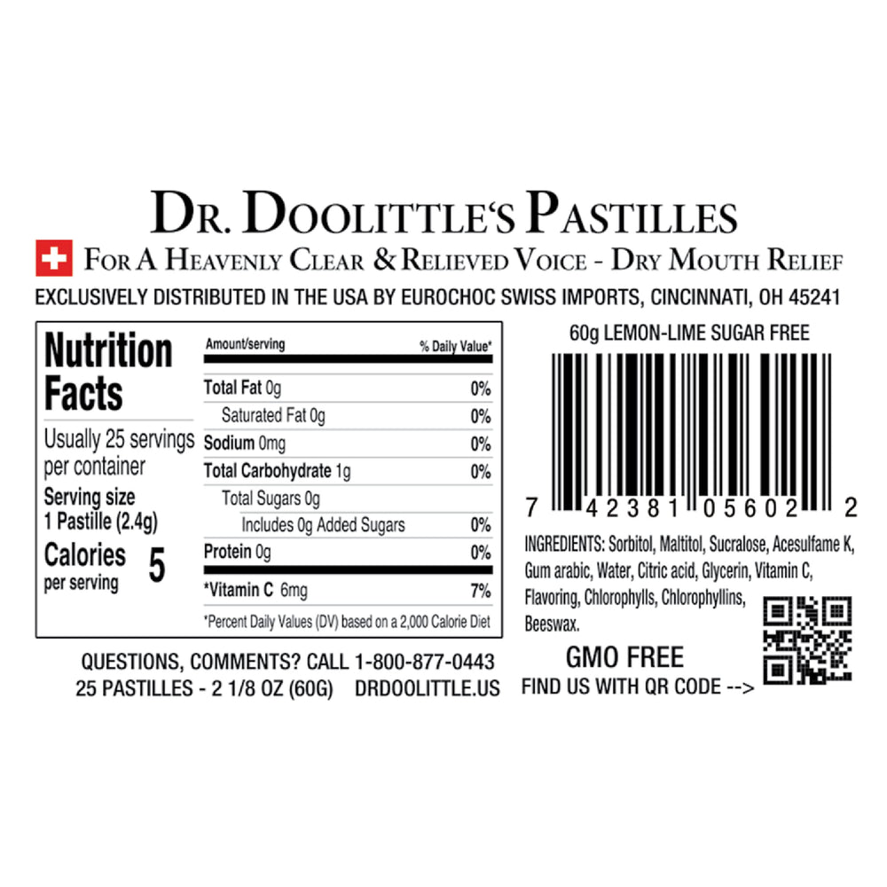 DOOLITTLE packaging emphasizes fruit flavor and vitamin C benefits.