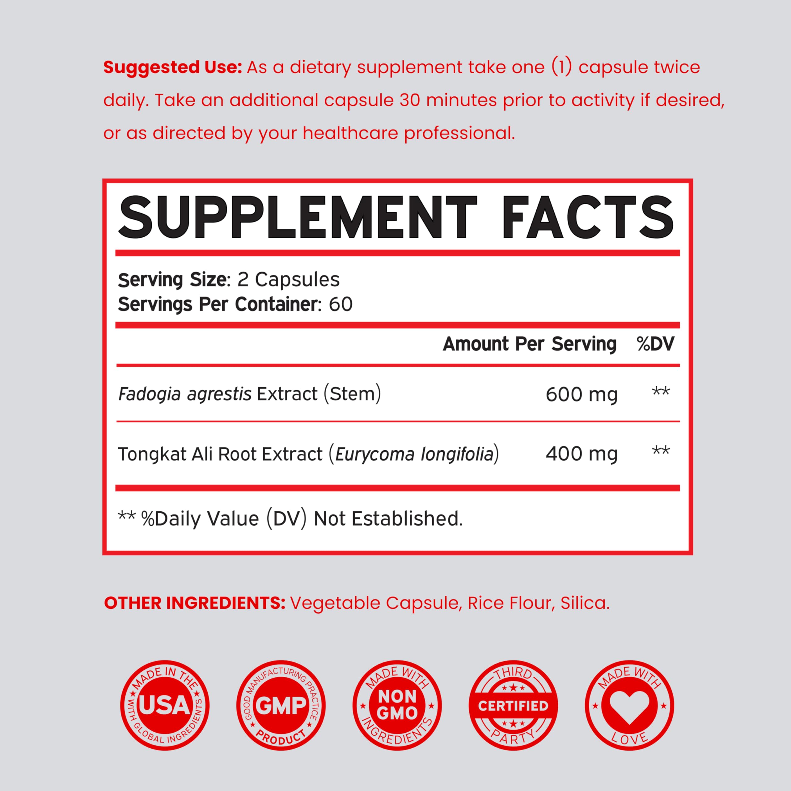 Dorado Nutrition globally sourced ingredients displayed on the bottle