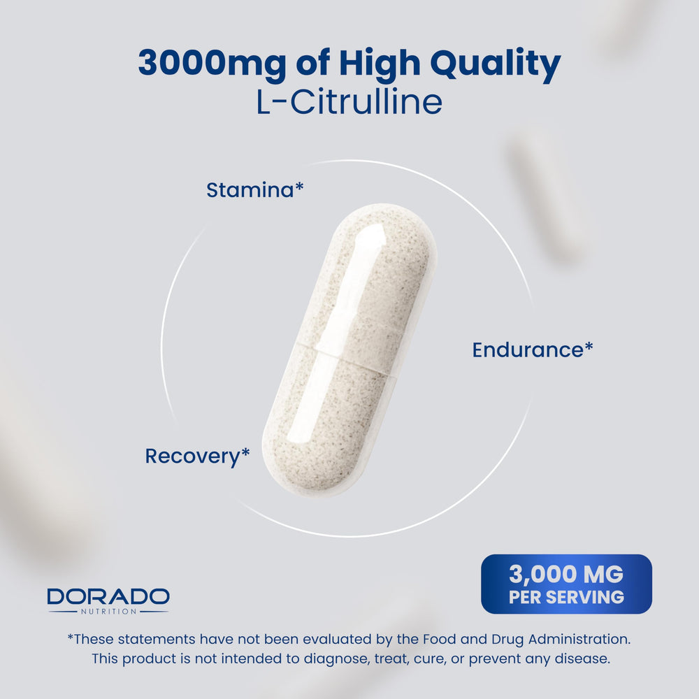 Dorado Nutrition L Citrulline 3000mg bottle being poured for daily use