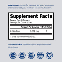 Dorado Nutrition L Citrulline 3000mg USA-made label