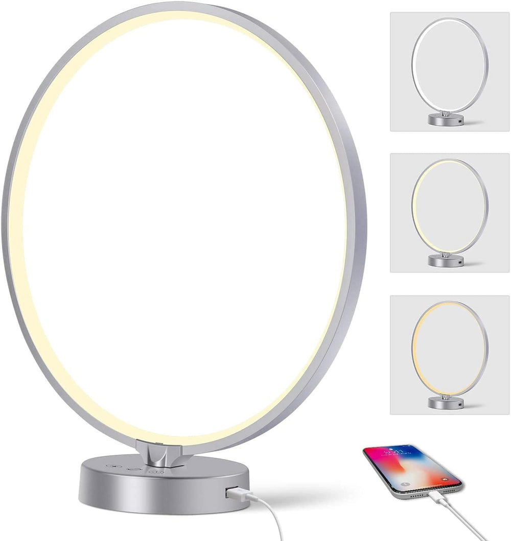 Doraubia Light Therapy Lamp emitting 10000 lux glow for daytime mood and focus.