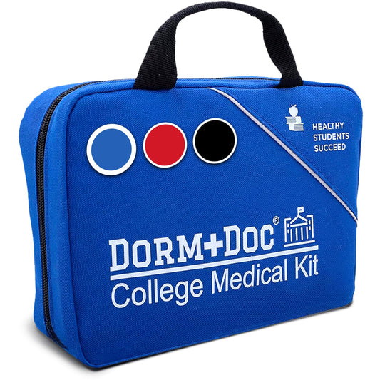 DormDoc bandages and gauze set ready to treat minor injuries quickly.