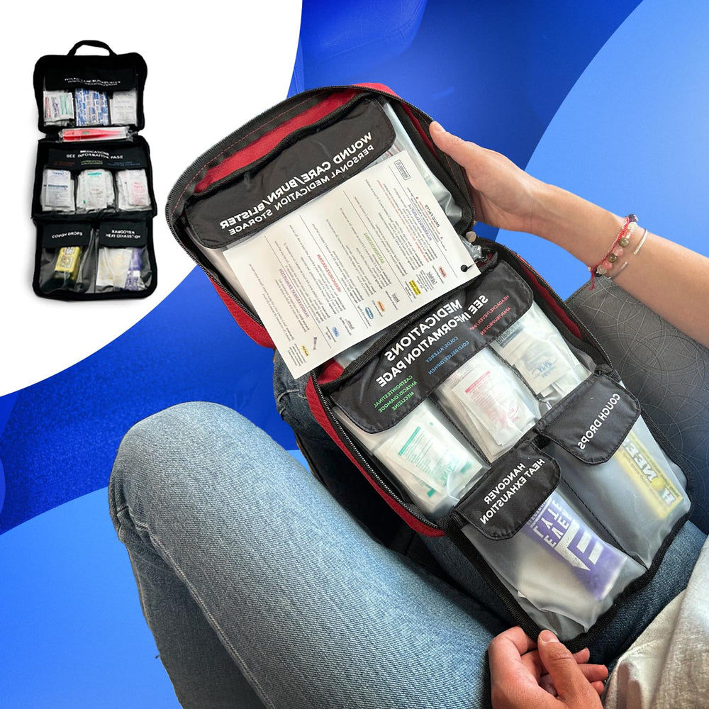 DormDoc kit bandages and dressings organized for quick minor injuries.
