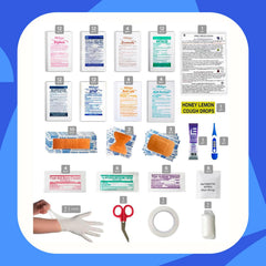 DormDoc kit includes OTC medicines for common relief options.