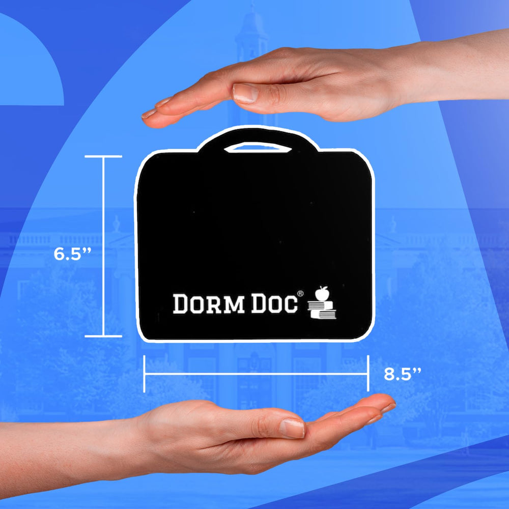 DormDoc portable health case with organized compartments.