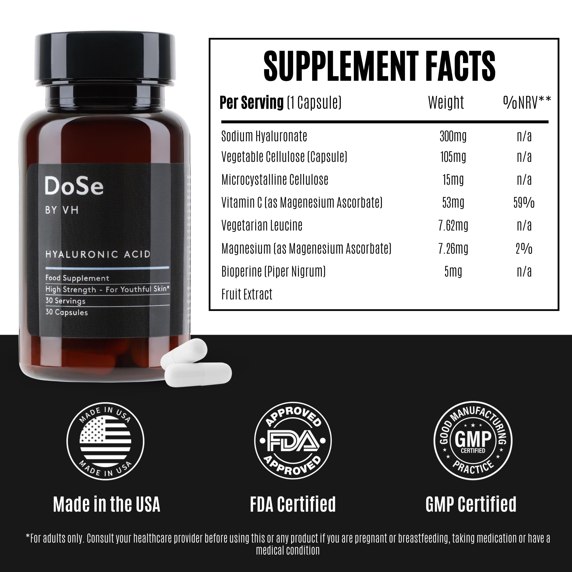 DoSe by VH packaging with healthy eyes graphic indicating moisture support