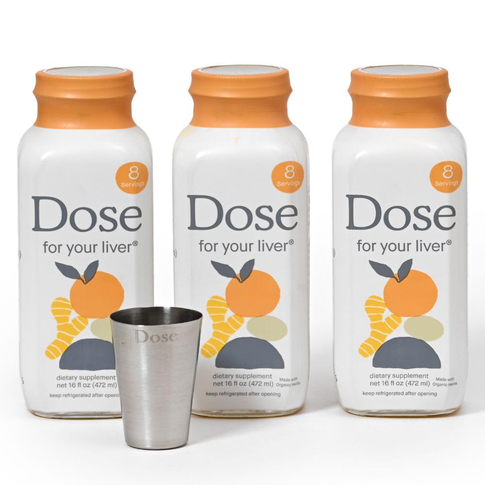 Dose for Your Liver bottle pour demonstrates easy daily dosing for purification and digestion.