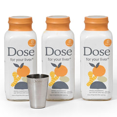 Dose for Your Liver bottle pour demonstrates easy daily dosing for purification and digestion.