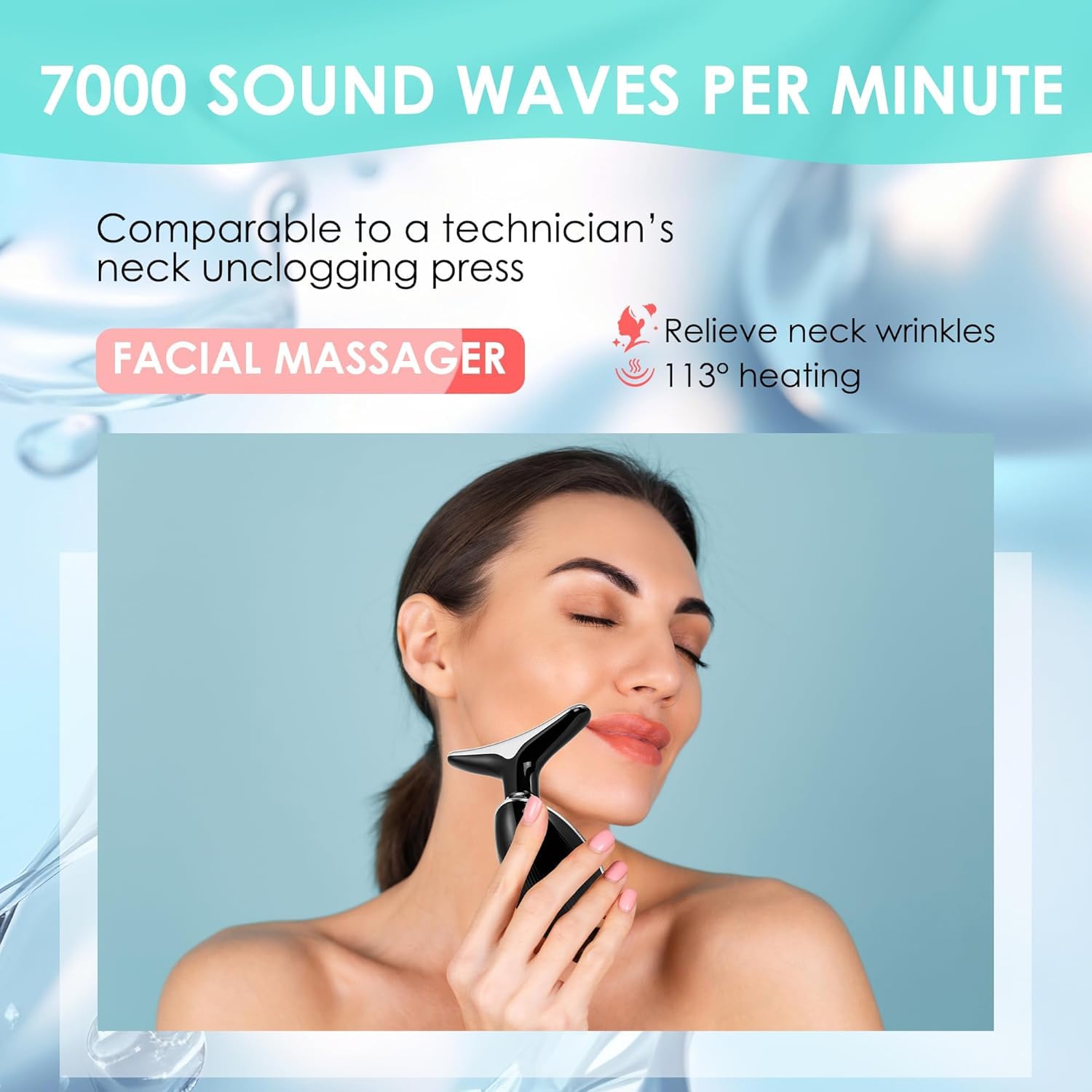 Doset sculpting wand curve fits facial contours for precise massage