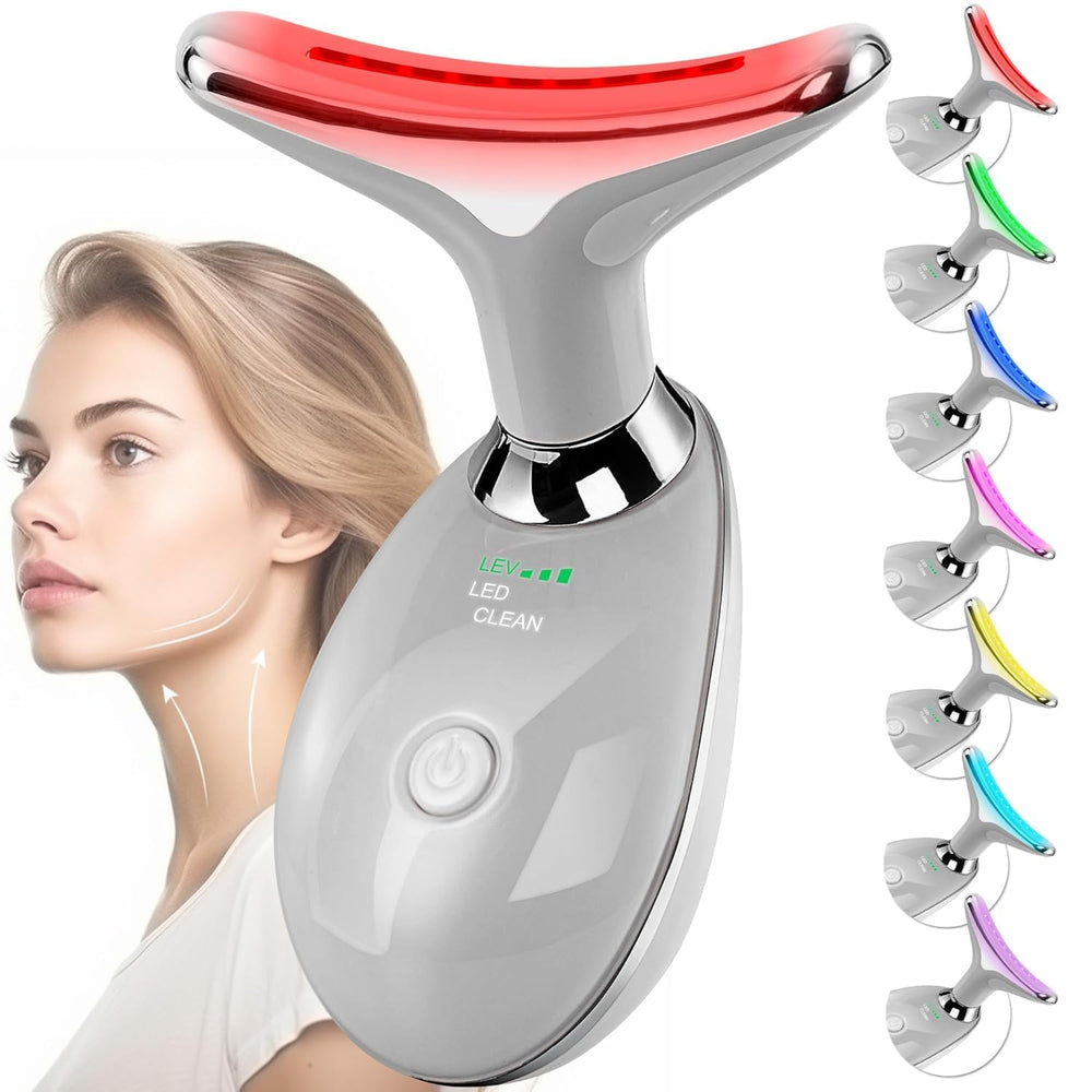 Doset facial massager arc head gliding along the jawline for smoother product absorption.