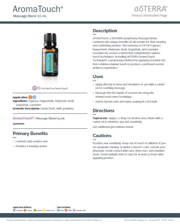 doTERRA AromaTouch spa scene evokes calm and self-care