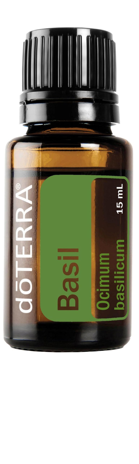 doTERRA Basil essential oil bottle front for aroma and culinary use