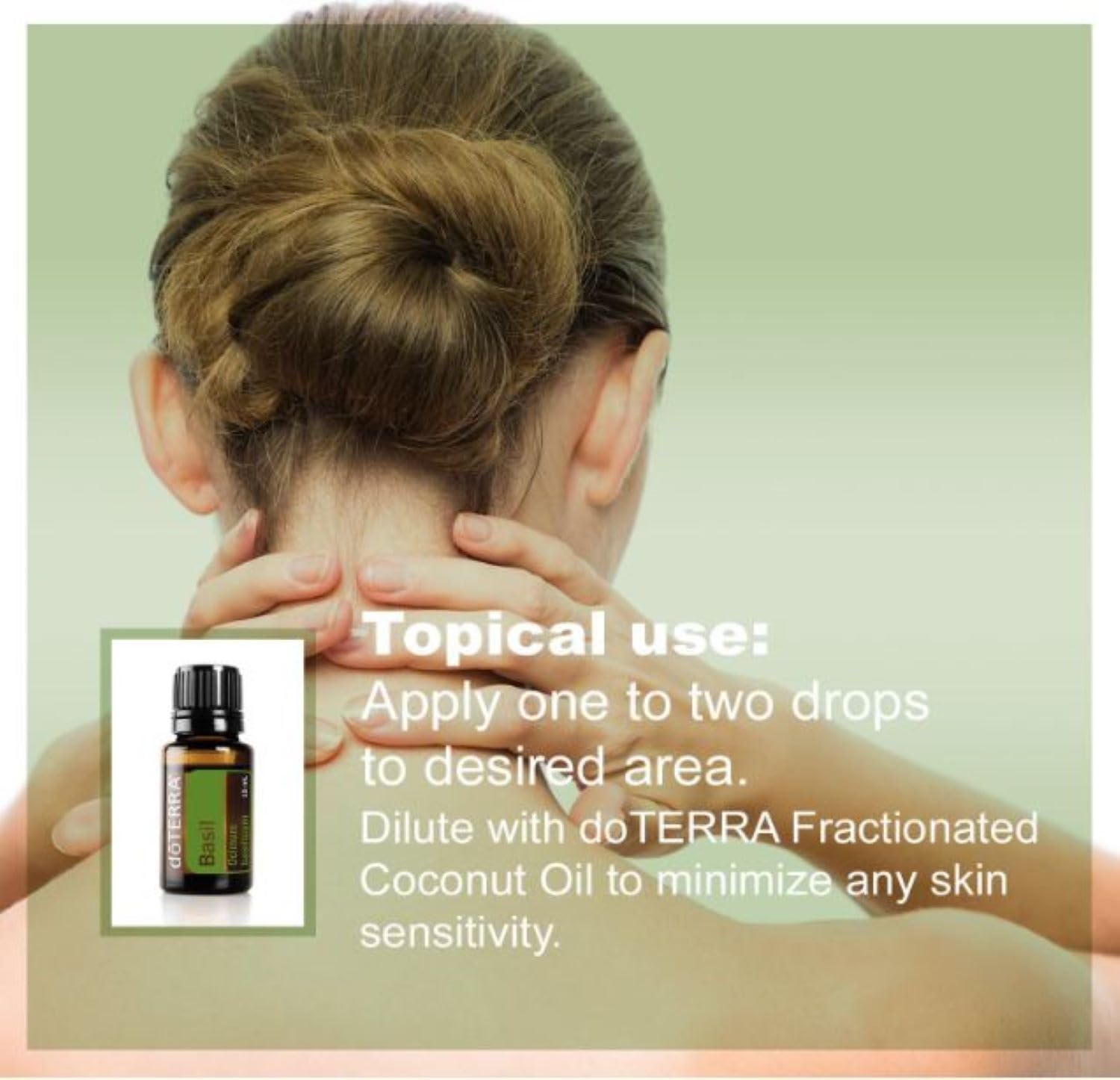 doTERRA Basil neck massage using carrier oil and wintergreen blend