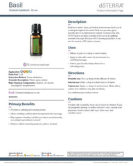 doTERRA Basil packaging and branding on display indicating quality