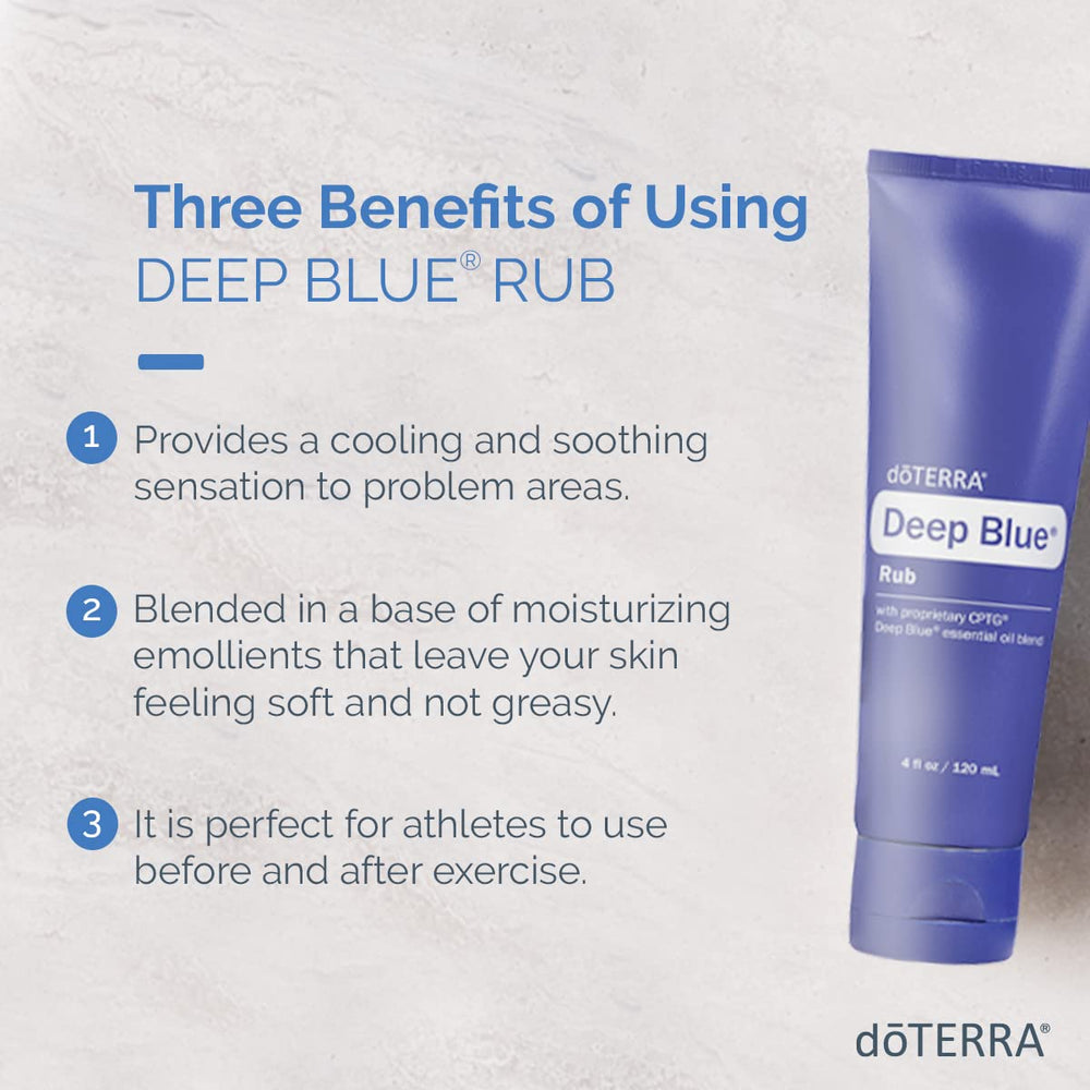 Back muscles with doTERRA Deep Blue Rub during a soothing massage session.