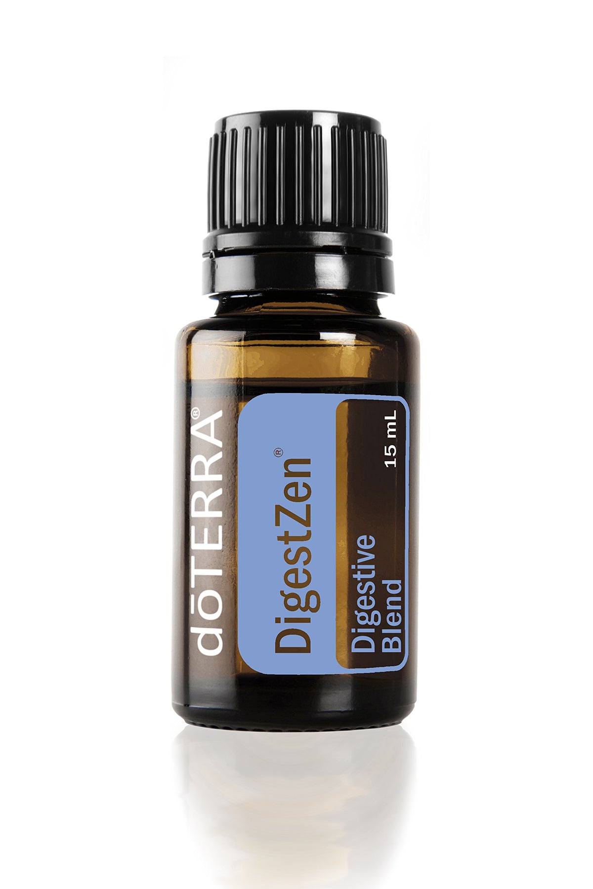 doTERRA DigestZen bottle front for digestive support.