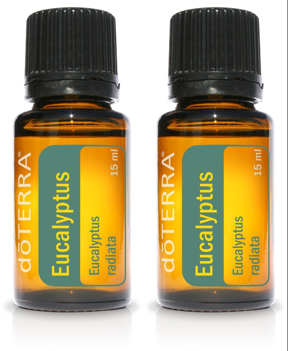 doTERRA Eucalyptus Radiata bottle close-up promoting clear breathing.