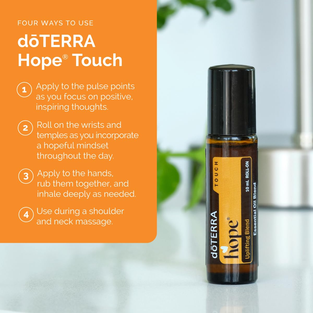 doTERRA Hope Touch aroma-diffusion setup for a bright, energizing atmosphere.
