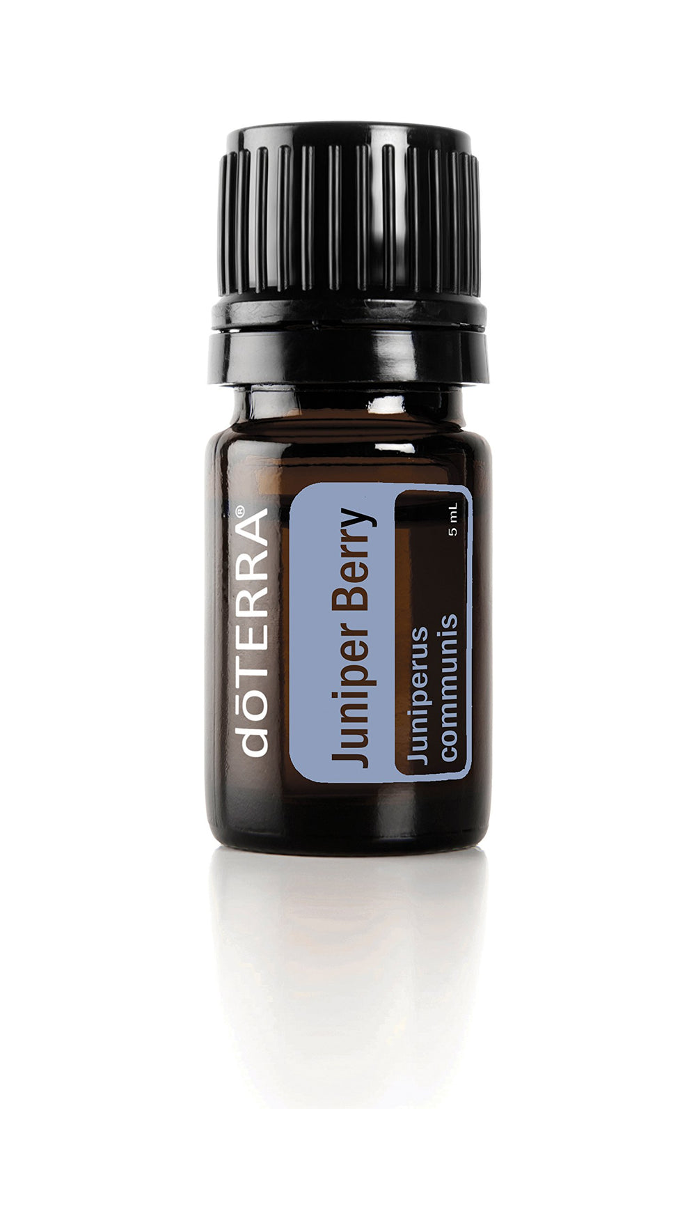 doTERRA Juniper Berry essential oil bottle showing cleansing, skin toning, and calming uses